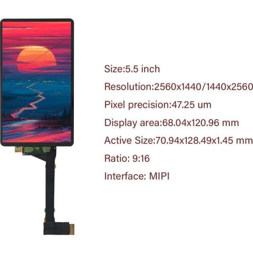 Original LS055R1SX03 5.5 inch 2k IPS LCD 1440*2560 LCD screen display for WANHAO Duplicator 7 D7 3d Printer Projector VR LCD