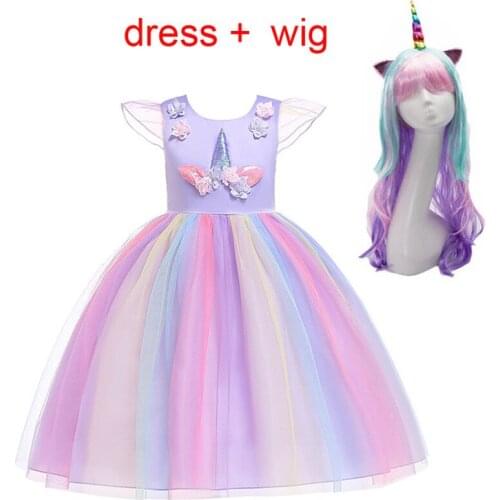 Fashion 2020 My Little Girl Unicorn Party Toddler Christmas Princess Dress Kids Dresses for Girls Tutu Dress Elegent Costume