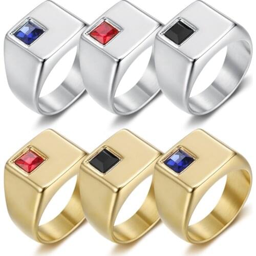 Mens Ring 316l Stainless Steel gold color Fashion Man Ring Simple Biker Unique Ring For Men Vintage Steel Jewelry Wholesale