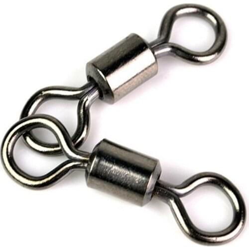 New 50Pcs #2-#10 Ball Bearing Swivel Solid Copper Rings Fishing Connector Fishing Hooks 9mm - 17mm Fishing Connector Hook