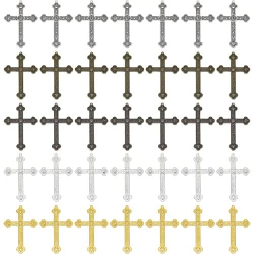 Big Cross Charms Pendant for Jewelry Making DIY Charms Handmade Crafts Antique Bronze Alloy Metal 5pcs 80*54mm Charms Type Style