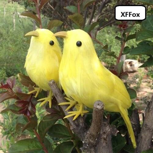 A pair of real life yellow bird models foam&feather simulation cute bird toy gift about 22cm xf0627