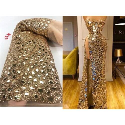 Popular sequins African tulle lace French net fabric SYJ-928811 french lace fabric for nice dress