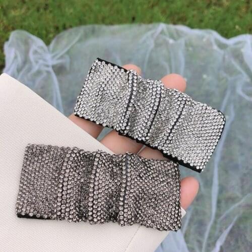Luxury Full Rhinestone Hairpin Fashion Womens Shining Crystal Hair Clips Geometric Korean Barrettes Duckbill Clip New Headdress