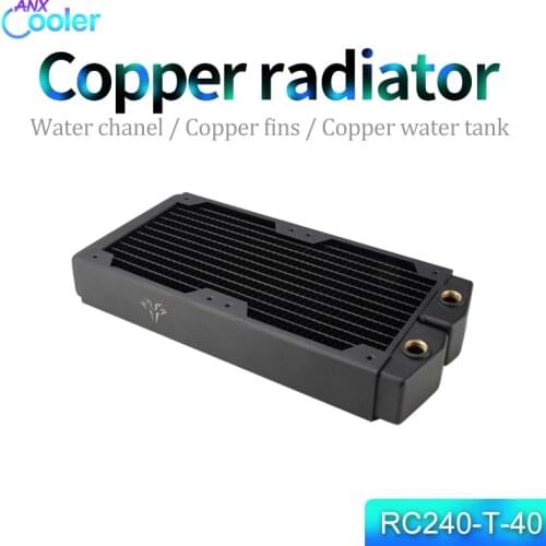 Syscooling RC240-T-40 copper heat radiator black color 240 mm water cooling radiator for CPU GPU water cooling system