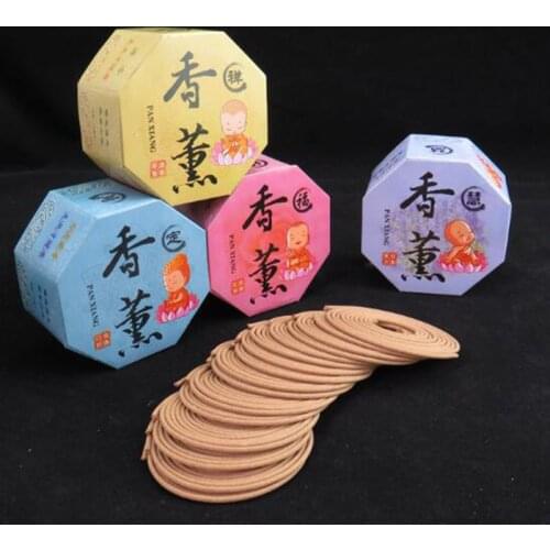 Sandalwood Plate Incense Household Indoor Fragrance Incense Fresh Air Aroma 32Coil/Box Natural Aromatherapy Smell Coil Incense