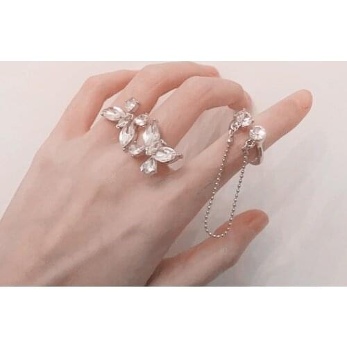 Three-dimensional Butterfly Rings Tassel Rhinestones Rings for Women Simplicity Adjustable Opening Jewelry Party Wedding Gifts