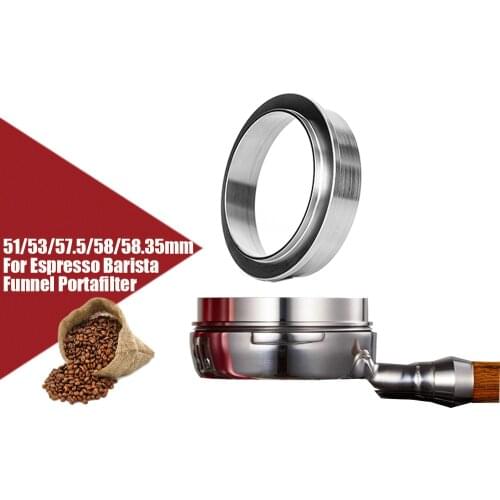 51/53/57.5/58/58.35mm Stainless Steel Intelligent Dosing Ring Brewing Bowl Coffee Powder For Espresso Barista Funnel Portafilter