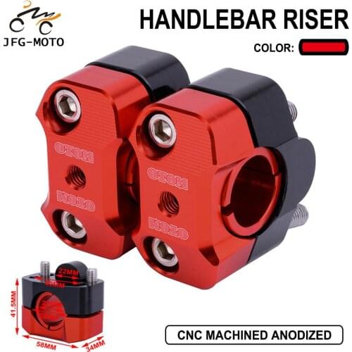 Universal Motorcycle CNC Pivoting Fat Bar Handlebars Riser Clamps Adapter For 7/8" and 1 1/8" 22mm and 28mm Handlebar Off Road