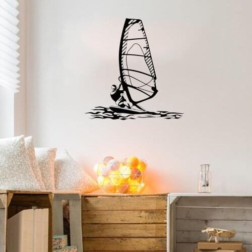 Windsurfing Water Wall Decal Sports Wall Sticker Art Decor Windsurfer Vinyl Beach Style Kids Room Decoration DW9984
