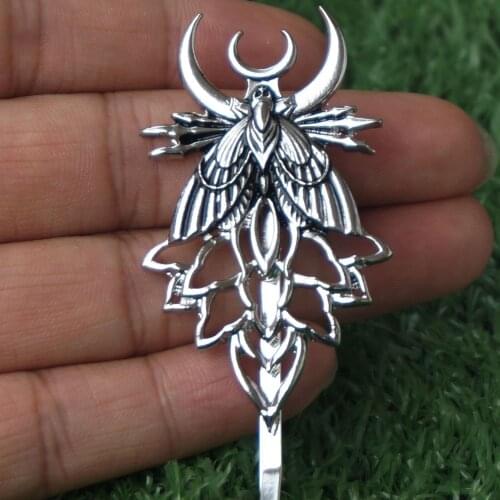 10PCS Death Moth Head Sacred Geometry Skull Hairpin For Women Sanlan Jewelry Goth