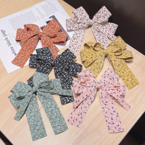 Bownot Floral Hair Accessories Fashion Satin Ribbon Hairpins Big Bow Hairpins Women Girls Satin Ladies Hairpins Cute Gifts