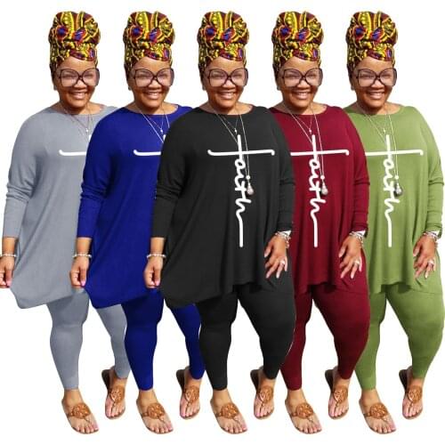Big Women Plus Size Pant Sets Plus Size Two Piece Set 4XL 5XL Long Sleeve Tops And Jogging Femme Tracksuit 2 Piece Sets Outfits