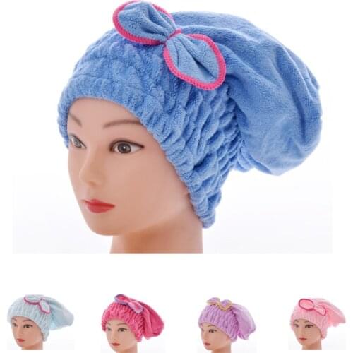 Microfiber Dry Hair Cap Hair Towel Turban Towel Quick Hair Drying Towel Women Absorbent Shower Cap Bathroom Products 5 Colors