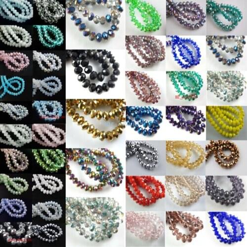 Loose 100pcs 4x3mm Faceted Glass Crystal Beads Rondelle Spacer Jewelry Findings