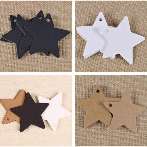100Pcs/Pack Multi-use Star Kraft Paper Wedding Label Party Gift Card Price Luggage Tags Christmas Decoration Christmas Ornaments