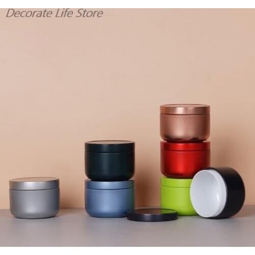 2pcs Sealed Tins Storage Containers Mini Portable Coffee Bean Tinplate Candle