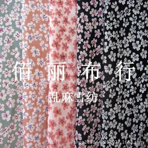 2014 Baotou linen chiffon fabric flowers in spring and summer womens dress mess Milan hemp clothing fabric material