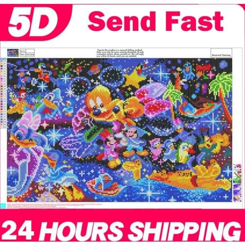 Full 5D Crystal Round Drill Diamond Painting "Dis Mouse" DIY Diamond Embroidery Cross Stitch Mosaic Rhinestone Gift For Children