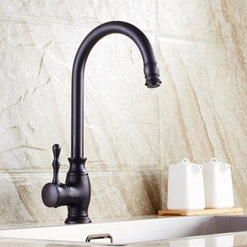 Free shipping European style single handle black basin faucet with solid brass bronze bathroom tap or kitchen faucet