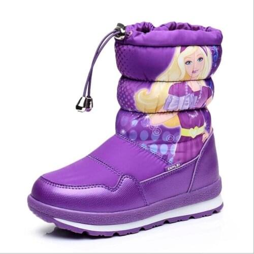 Winter waterproof childrens boots winter girls beautiful snow boots cartoon boots thick baby cotton shoes