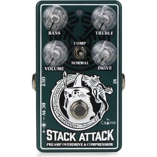 Caline CP-509 Stack Attack Overdrive Guitar Pedal Preamp Overdrive Compressor Effect Pedal