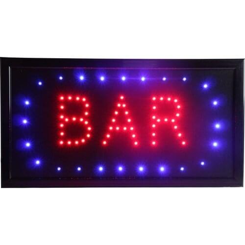 CHENXI New Animated Bar Neon Led Open Sign 19 X 10 Inch ON Off Switch + Hanging Chain Lots of Styles Bar Beer Pub Light Display