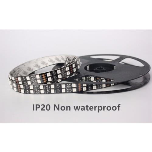 Black PCB board LED Strip 5050 Double row line Non waterproof DC12V Flexible LED Light 120LED/m 5m/Lot RGB 5050 LED Strip