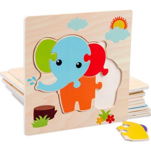 Wooden 3d Puzzle Toys For Children Tangram Games Learning Cartoon Intelligence Hobby Jigsaw Wood Montessori Educational Toys