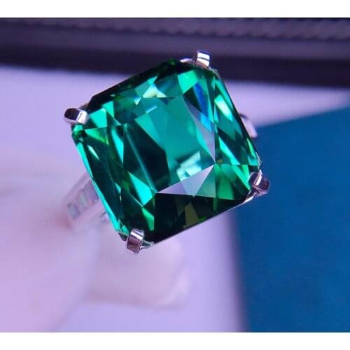 E331 Tourmaline Ring Fine Jewelry Solid 18K Gold Nature Green Tourmaline Gemstones 16.8ct Diamonds Rings for Women Fine Present