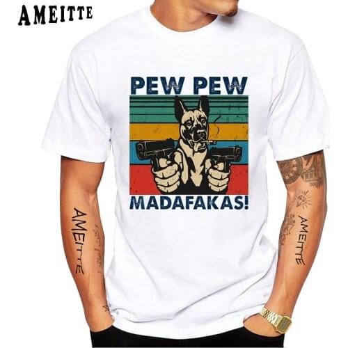 Vintage Hipster Cool Belgian Malinois T-Shirt New Men Short Sleeve Collect Dog Design Casual Tops Hip Hop Boy White Print Tees