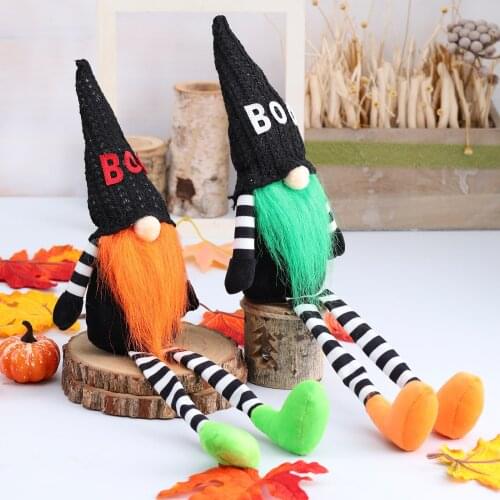 Halloween Long Leg Gnome Faceless Plush Doll Black Witch Nordic Home Decor Gay Pride Gift