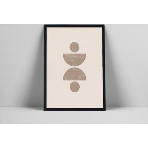 Circle Shapes Art Print | Abstract Shapes Print | Neutral Wall Art | Abstract Neutral Poster | Half CircaTone Terrazzo Print | r