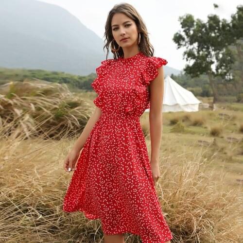 JASTIE Red Summer Dresses