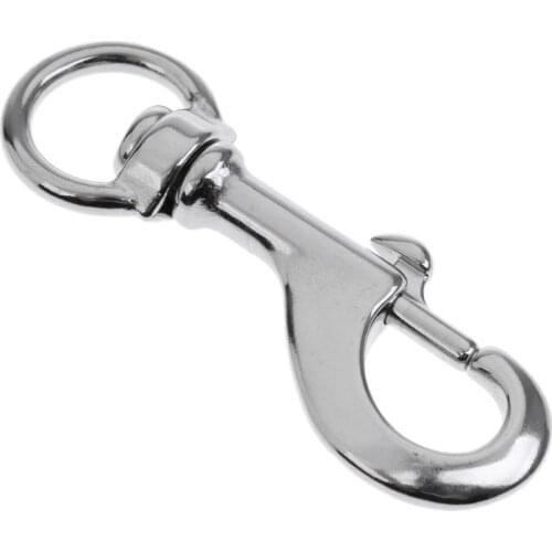 Perfeclan 4x Marine Stainless Steel Round Eye Swivel Bolt Snap Hook Ring Single End Buckle Clip Dog Chain Clip 68mm