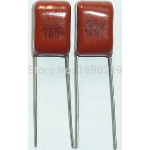 50pcs CBB capacitor 225 100V 225J 2.2uF 2200nF P7.5 CL21 Metallized Polypropylene Film Capacitor
