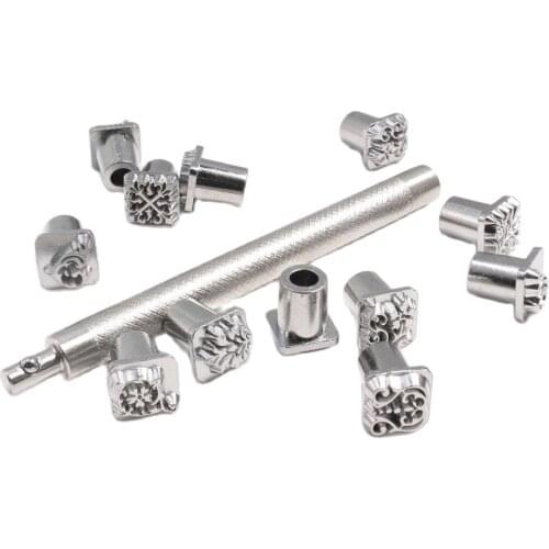 Leather carving printing tool Tang Gras style vegetable tanned leather carving handmade leather DIY leather printing 12 pieces