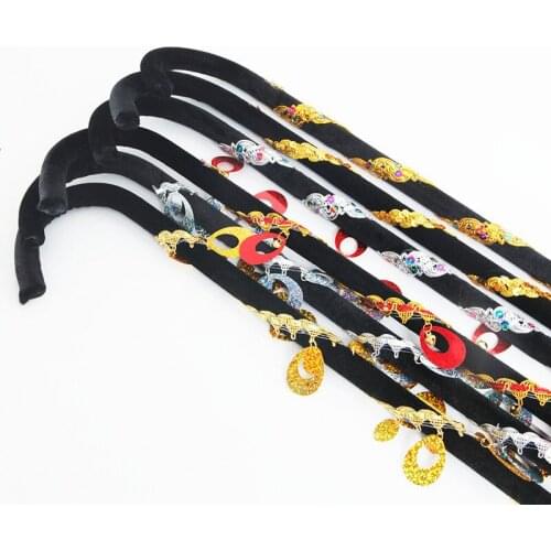 Flying Charm Belly Dance with Peacock Brilliant Crutches New Kind of Dance Crutches Jazz Dance Performance Cane Golden