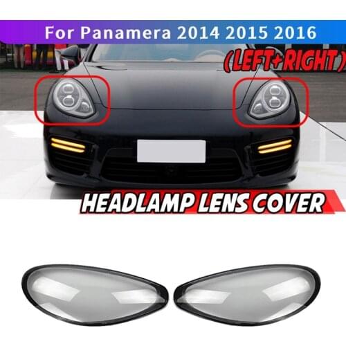 Pair Left+Right for Porsche Panamera 2014 2015 2016 Car Headlight Lens Cover Head Light Lampshade Front Auto Light Shell