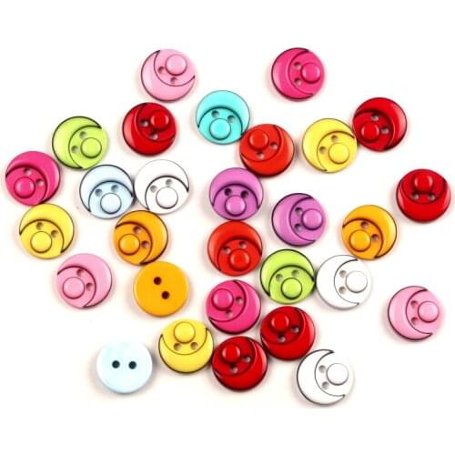 LF 50Pcs Mixed Resin Smile Face Sewing Buttons For Cloth Needlework Flatback Scrapbooking Crafts Decorative Diy Accessories