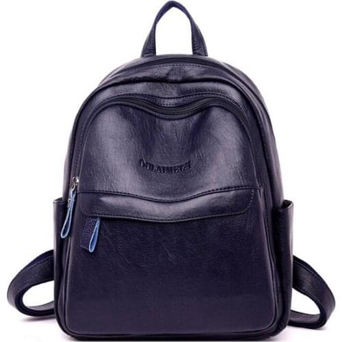 Fashion Backpack Women Double Shoulder Bag Big Capacity Travel Backpacks Soft leather Girls Back Packs Casual mens backpacks