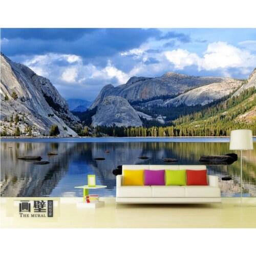 Custom Any Size Mural Wallpaper Mountain River forest landscape Modern backdrop decorative