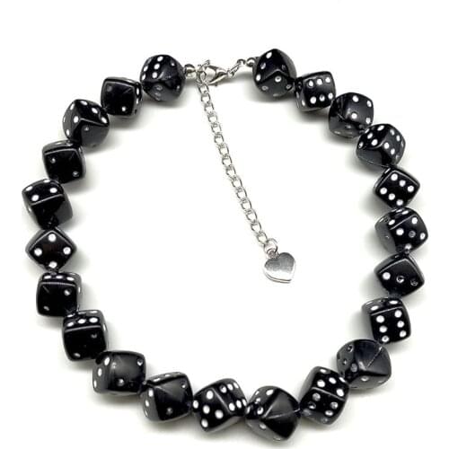 2021New Creative Dice Pandent Necklaces Stars Billiards Hearts Choker Resin Personality Funny Jewelry Accessories For Women Men