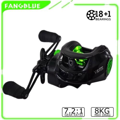 Baitcasting Fishing Reel 7.2:1 High Speed 230g Wheel 18LB MAX Drag 21g CNC Green Spool For Pike Carp Sea Fishing Accessories