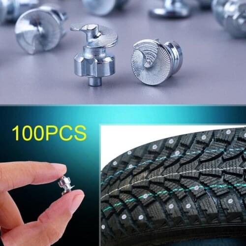 100pcs Wheel Tyre Stud Screws Winter Snow Tire Spikes with Sleeve for Car ATV Motorcycle Bike Shoes Anti-Slip Screws Accessories