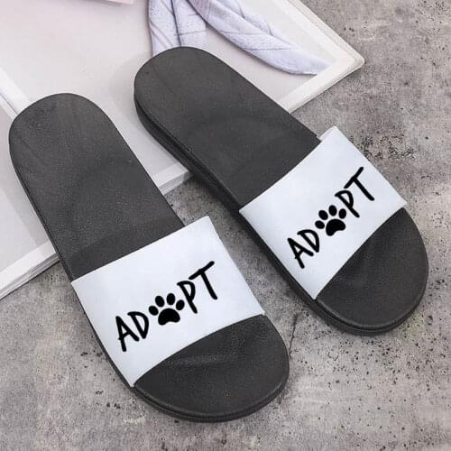 Indoor Slippers Ladies shoes Summer dog paw Pattern bathroom House Slipper beach Slides Non-slip Sandals Flip Flops Women shoes