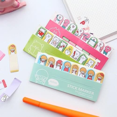 Kawaii Memo Pad Bookmarks Cute Panda Rabbit Bear Animals Sticky Notes Index Planner Stationery School Supplies Paper Stickers
