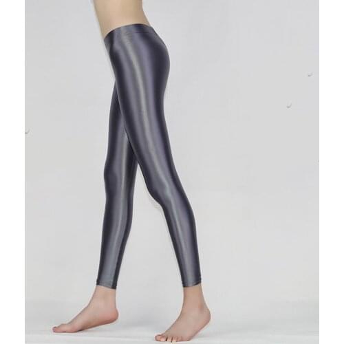 Y2K Thin transparent glossy seamless sexy pants Women glitter high waist sports leggings Workout gym exercise fitness trousers