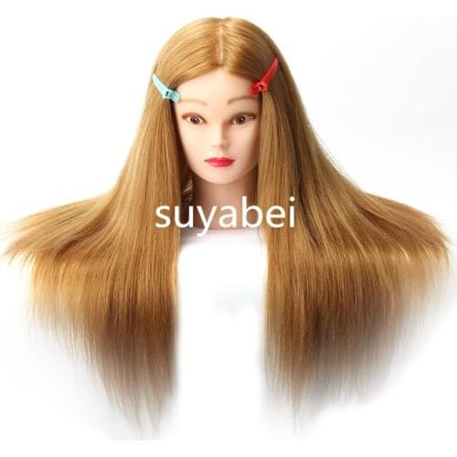 60cm hair length Golden Female Mannequin Head Hair Hairdressing Practicing Training Model Mannequin Dummy Head