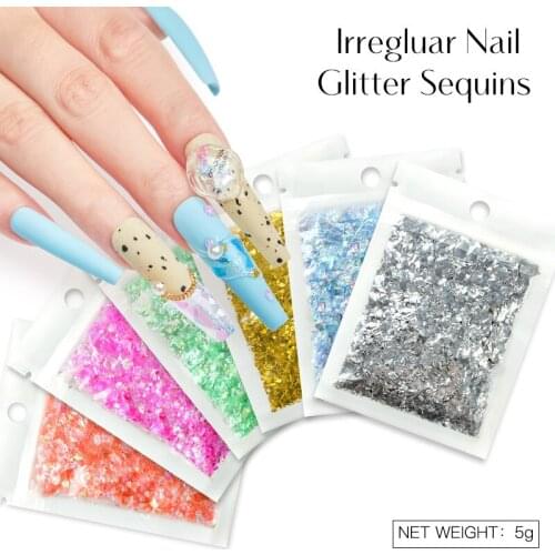 1 Pack Irregular Nail Glitter Flakes Shining Sequin For Nail Art Paillette 3D DIY Nail Art Decorations
